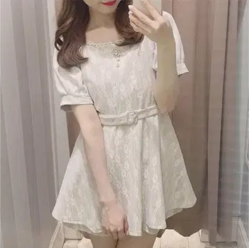 [ evelyn ] 전체 레이스 올인원 비쥬 원피스