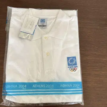 ATHENS 2004 화이트 피케 셔츠 M 사이즈