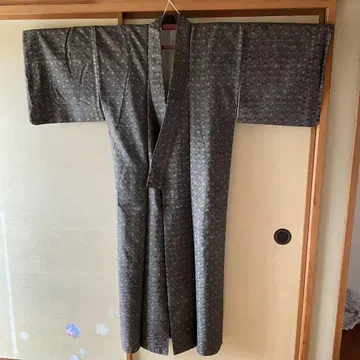 기모노 다크 브라운 직물 실크 4