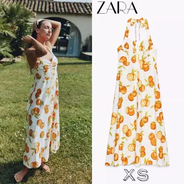 ZARA 린넨 프린트 패턴 원피스