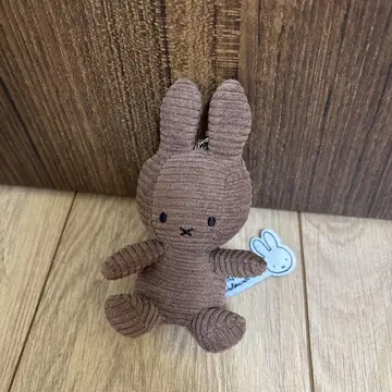 미피 봉제 인형 키링 코듀로이 브라운