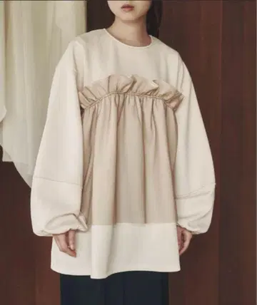 moi tytto 골판지 튤 튜닉 베이지 프리사이즈