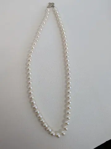 진주 목걸이 실버 클로징 전체 길이 약 23.5cm