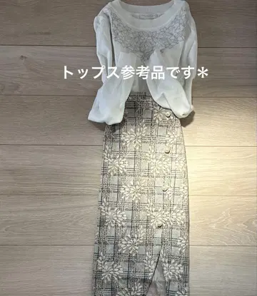 성숙 러블리 레이스 x 체크 펄 타이트 스커트 은은한 라메 미인백화