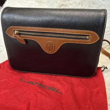 레어 빈티지 LANCEL 숄더백 가죽 블랙 x 브라운