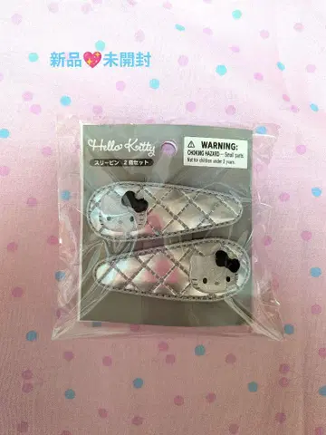 산리오 Hello Kitty 실버 헤어 클립 2세트