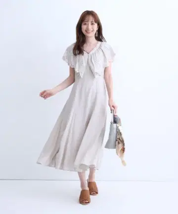 리랜드트루*컷워크 자수 원피스 크림