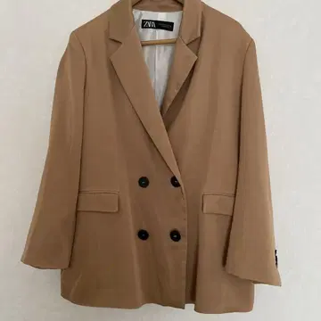 [새상품급] ZARA 베이지 더블 브레스트 자켓 M