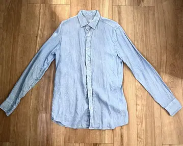 ZARA 100% 린넨 긴팔 셔츠 라이트 블루