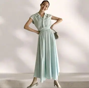 MADISONBLUE 민트 그린 플레어 스커트