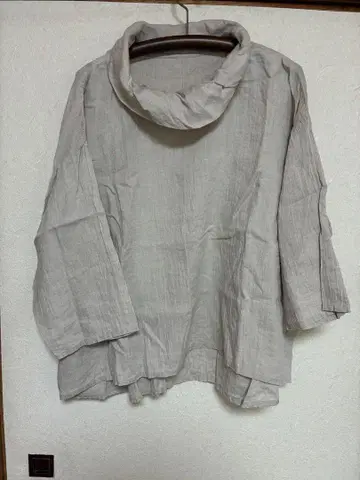 nest robe 린넨 베이지 5분 소매 튜닉