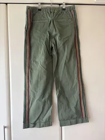 ZARA 카키 와이드 팬츠 멀티 스트라이프