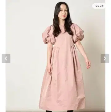 FURFUR 볼륨 슬리브 드레스 핑크
