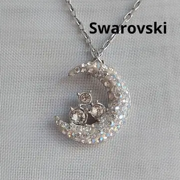 [새상품급] Swarovski 스와로브스키 초승달 크리스탈 목걸이 문