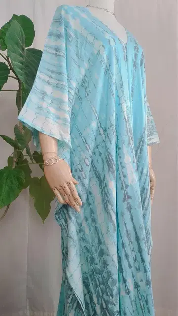 원피스 카프탄 원피스 롱 카프탄 드레스 댄스 스카이블루