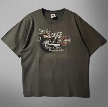 00s HARLEY DAVIDSON 티셔츠 브라운 USA제 반팔 XL