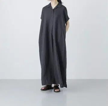 카구레 린넨 프렌치 셔츠 원피스