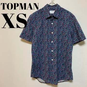 TOPMAN 탑 꽃무늬 스트레치 반팔 셔츠 XS 사이즈