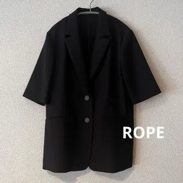 ROPE 블랙 숏 슬리브 자켓
