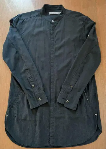 nonnative 다크 그레이 밴드 카라 롱 셔츠