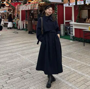 [ RiLi ] 더블 버튼 스탠드 칼라 코트