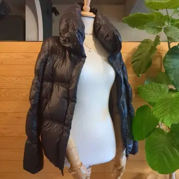 컨디션 최상 여성용 다운 아우터 M 경량 블랙 클리닝 완료