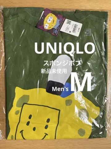 스폰지밥 티셔츠 M 사이즈 올리브 그린