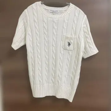 U.S. POLO ASSN. 케이블 니트 반팔 L