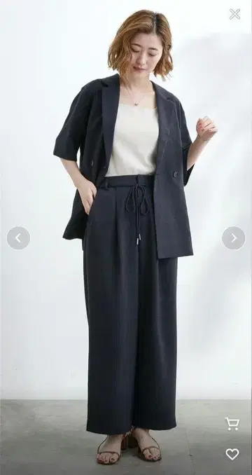 grove 로프 벨트로 차이가 나는 세련된 릴랙스 팬츠 네이비 2XL