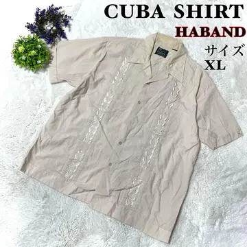 [인기] HABAND 쿠바 셔츠 반팔 화이트 자수 빅 실루엣