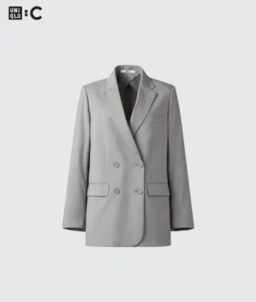 유니클로 감동 더블 자켓 릴랙스 핏 03 GRAY S 사이즈