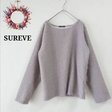 택 포함 미사용 SUREVE 아베일 페더풍 티셔츠 샤기 봄/가을 L