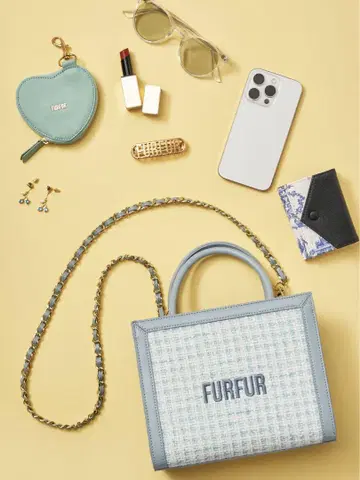 FURFUR 트위드 로고 토트백