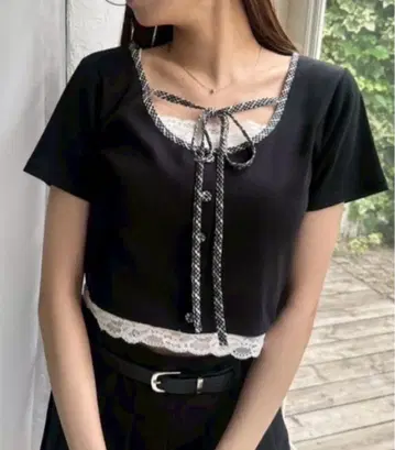 OLIVE des OLIVE 배색 레이어드 상의 F [미사용 새상품]