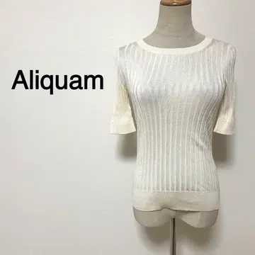 Aliquam 화이트 칼라 5부 소매 니트