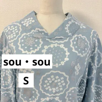 새상품급 sou sou 다카시마 줄임 꽃 자수 나기지반 스카이블루 S