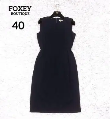 폭시 슬리브리스 원피스 심플 포멀 네이비