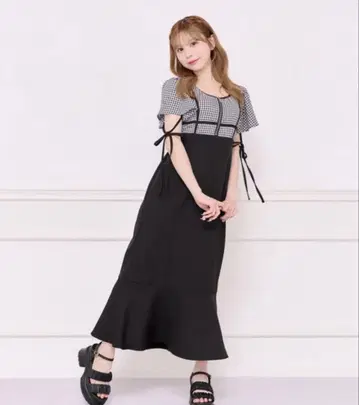 소매 플레어 머메이드 원피스