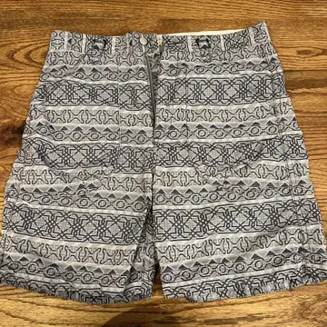 White Mountaineering 기하학 패턴 숏팬츠 L