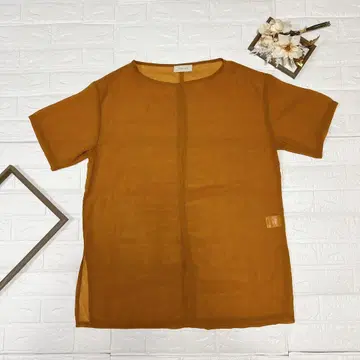 SELECT MOCA 셀렉트모카 반팔 시어 상의 카멜 사이즈 F