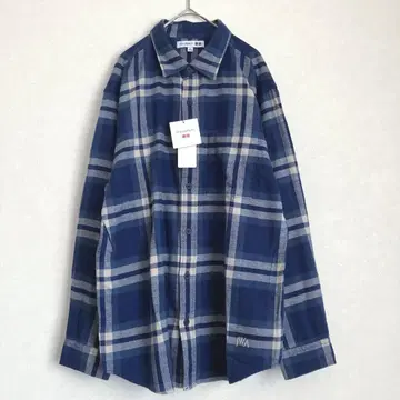 새상품 UNIQLO JWA 플란넬 셔츠 체크 블루 L