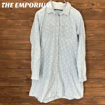 [ THE EMPORIUM ] 스카이블루 도트 무늬 긴팔 튜닉 M