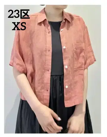 23구 LIBECO 린넨 크롭 디자인 셔츠 32 새상품급