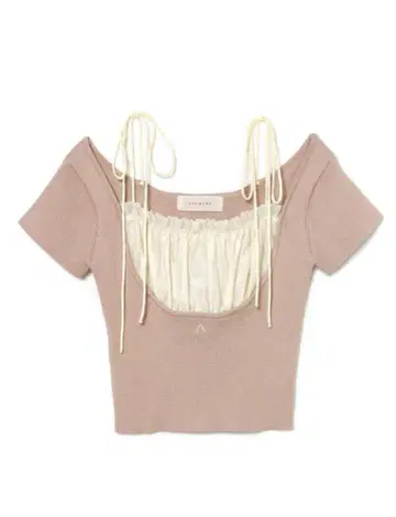 andmary Mew 프릴 tops beige 앤드마리