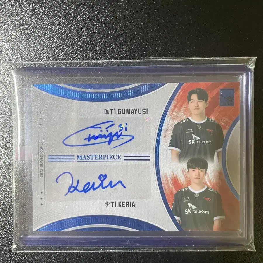 T1 Faker, Oner, Gumayusi, Keria player autographed card. on