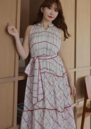 Anduze Belted Check Dress