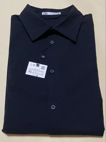 미사용 새상품 ZARA 반팔 셔츠 USA 사이즈 XL 블랙