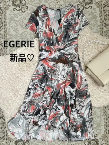 새상품 EGERIE 에제리 워셔블 꽃무늬 플레어 원피스 A라인 롱