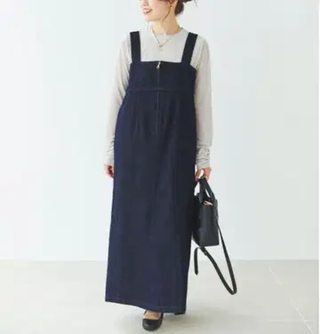 le.coeur blanc 프론트 지퍼 데님 점프스커트