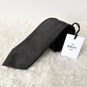 미사용 새상품 [ BERLUTI ] 클래식 스크리트 넥타이 다크 그린